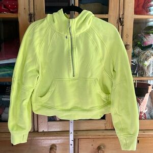 Lululemon Scuba Half Zip Hoodie Neon Yellow M/L